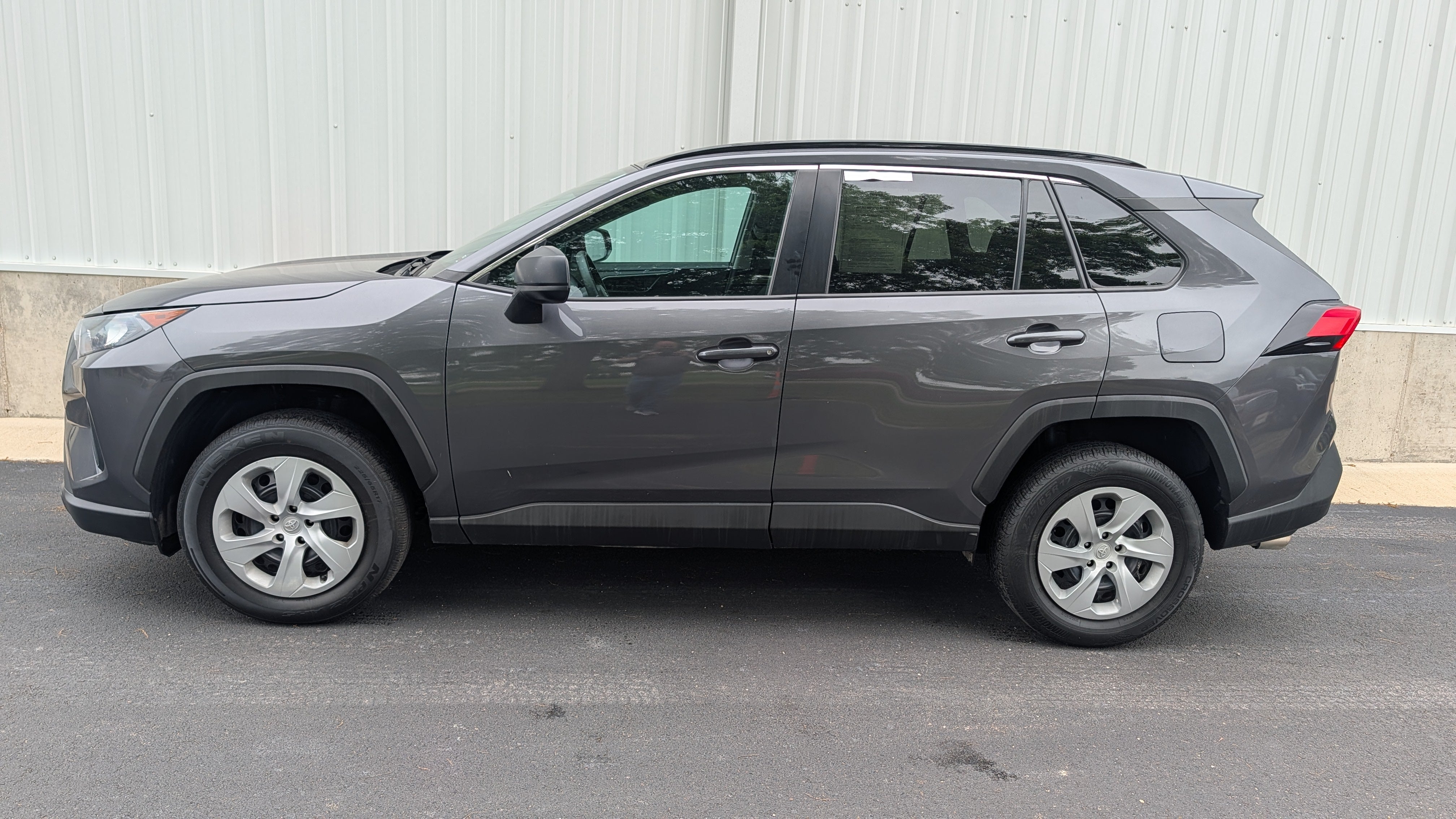 2021 Toyota RAV4 LE in Gray — front three-quarter view