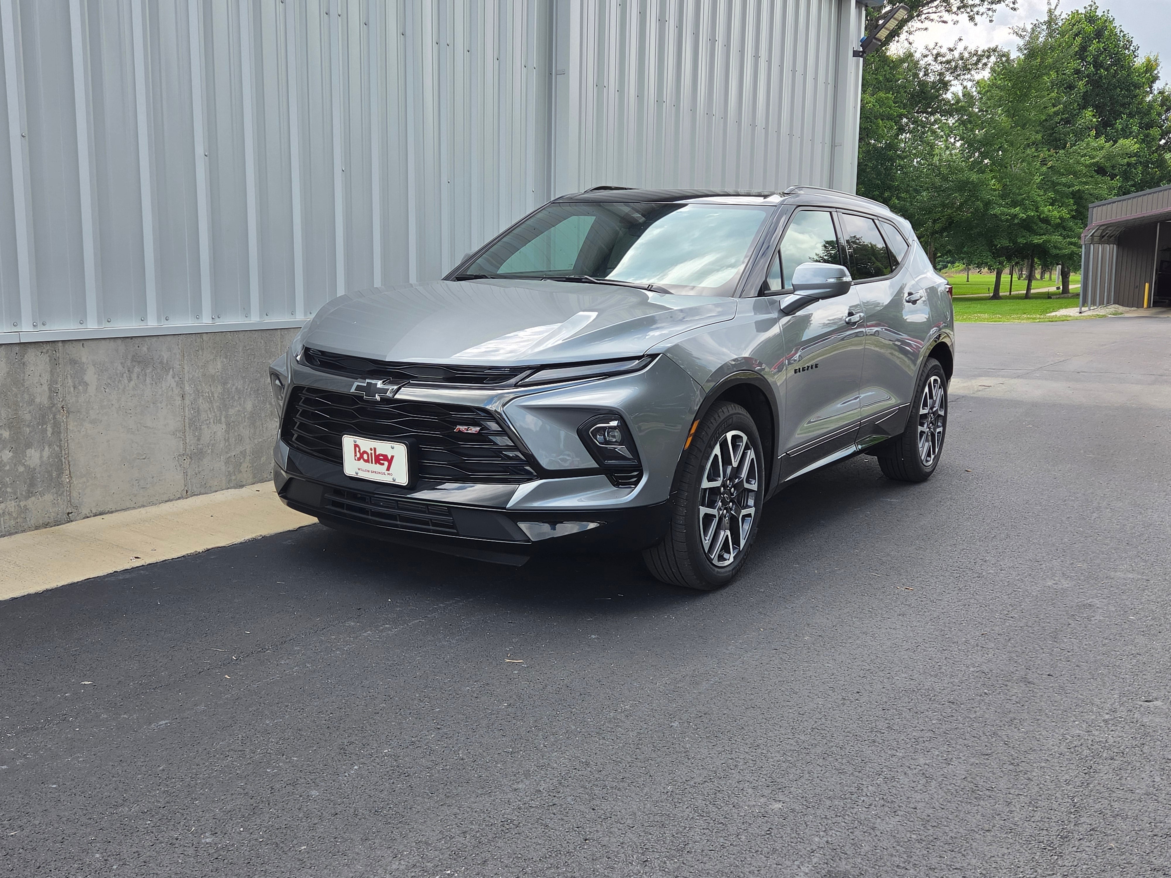 2025 Chevrolet Blazer RS in Sterling Gray Metallic — front three-quarter view